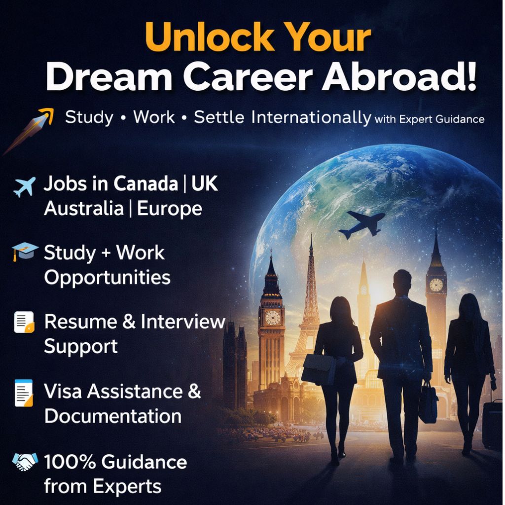 NCP Jobs abroad career consultancy offering study, work and visa assistance for Canada, UK, Australia and Europe