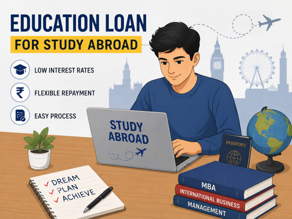 Indian student applying for an education loan to study abroad in 2026